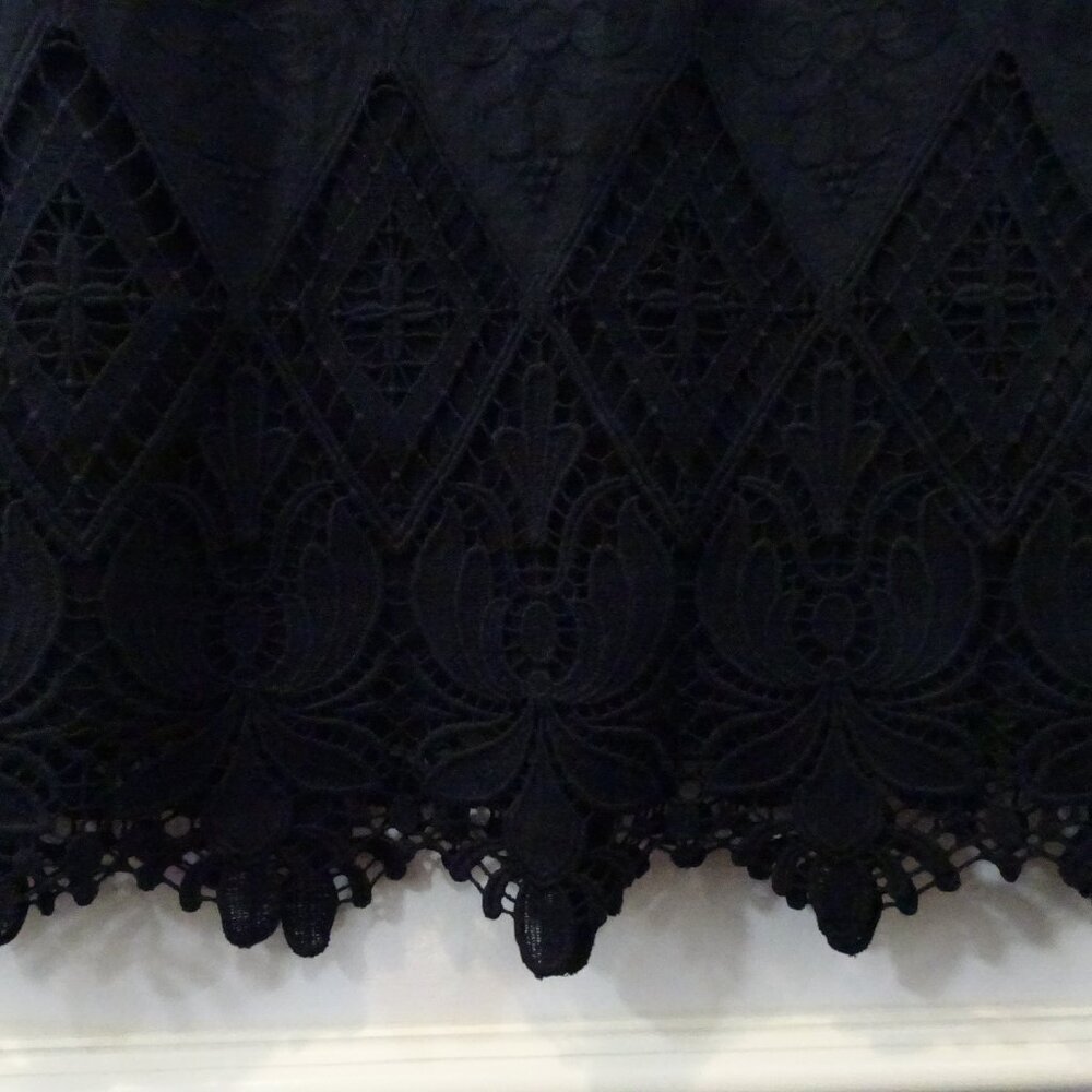 Anthropologie Skirt Moulinette Soeur Black Lace Pencil Size 2 NEW Feminine Goth - Picture 2 of 7